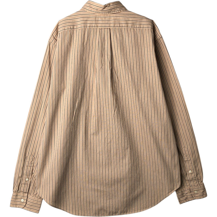 Ralph Lauren Classic Fit Long Sleeve Button Down Striped Shirt Men's Size L cotton Beige type Vintage Second Hand
