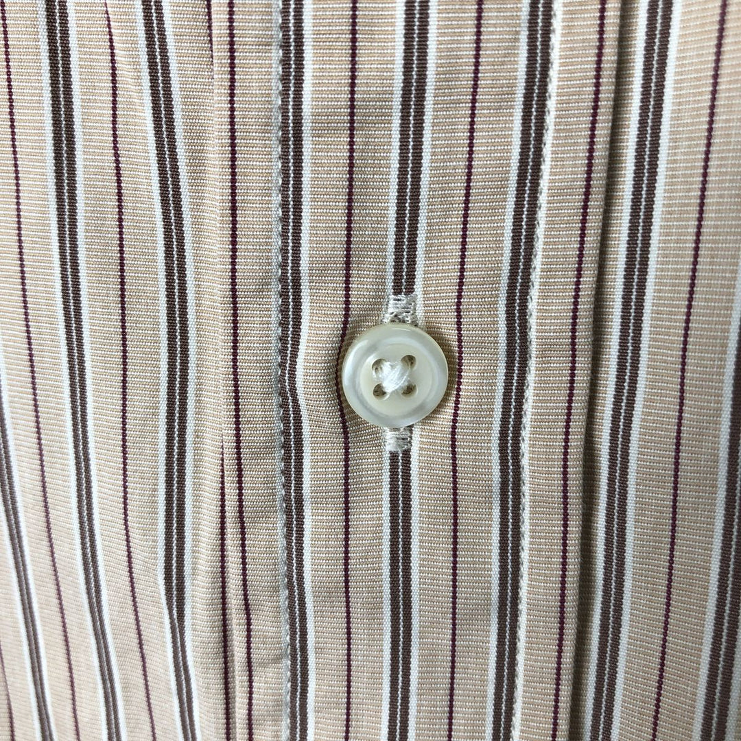 Ralph Lauren Classic Fit Long Sleeve Button Down Striped Shirt Men's Size L cotton Beige type Vintage Second Hand