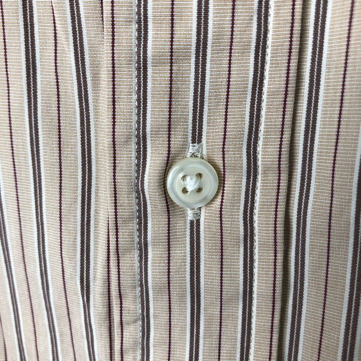 Ralph Lauren Classic Fit Long Sleeve Button Down Striped Shirt Men's Size L cotton Beige type Vintage Second Hand