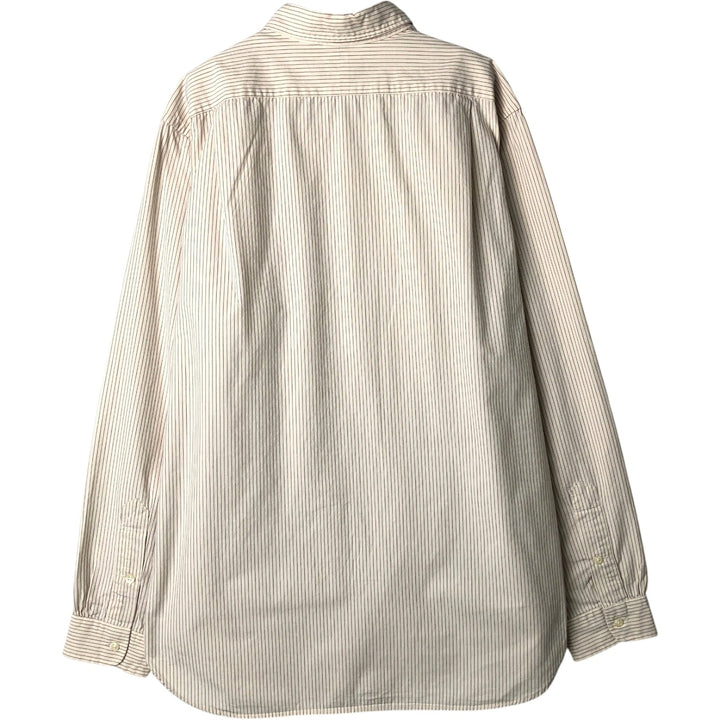 Ralph Lauren POLO by Ralph Lauren long sleeve cotton striped shirt, men's size M cotton ivory Vintage Second Hand