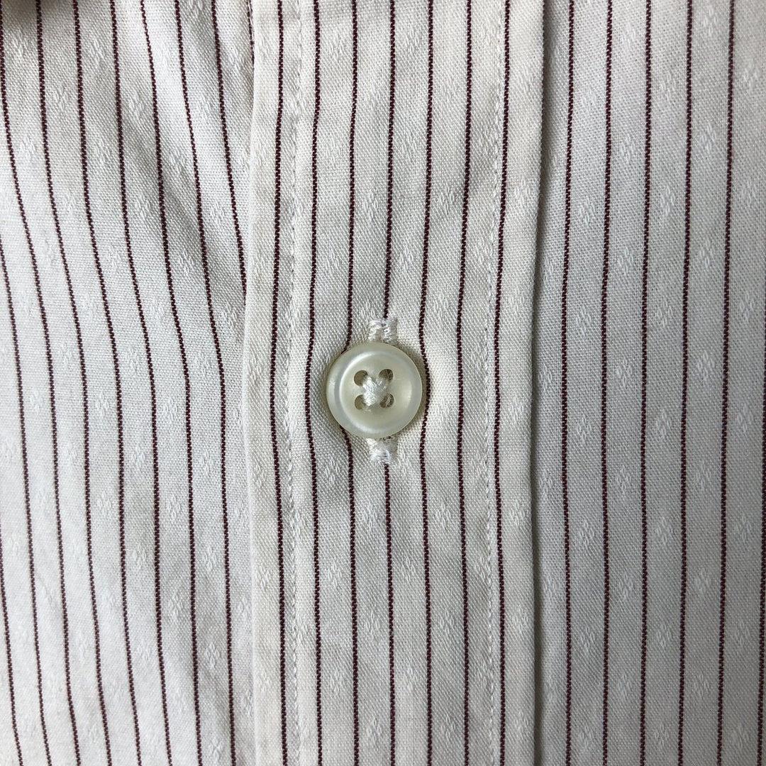 Ralph Lauren POLO by Ralph Lauren long sleeve cotton striped shirt, men's size M cotton ivory Vintage Second Hand