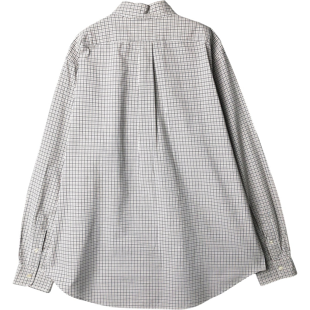 Ralph Lauren long sleeve button down check shirt, men's size L cotton white type Vintage Second Hand