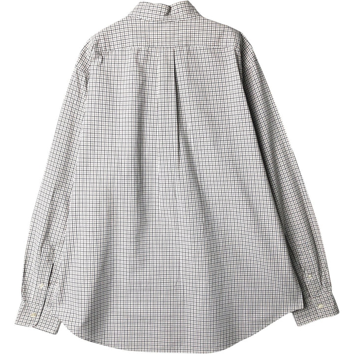 Ralph Lauren long sleeve button down check shirt, men's size L cotton white type Vintage Second Hand