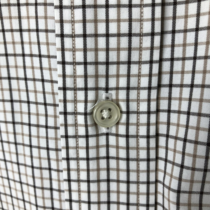 Ralph Lauren long sleeve button down check shirt, men's size L cotton white type Vintage Second Hand
