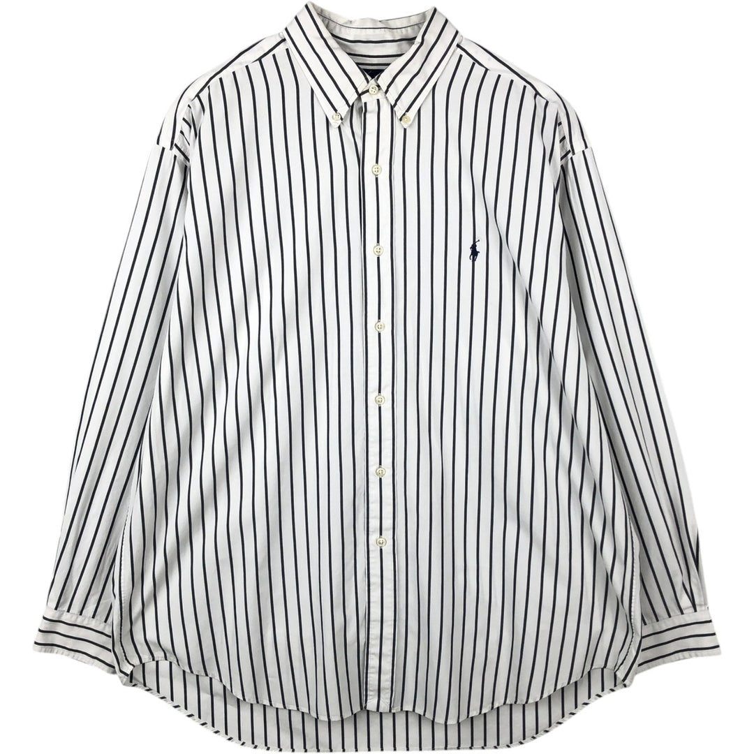 Ralph Lauren BLAKE long sleeve button-down striped shirt, men's size XL cotton white type Vintage Second Hand