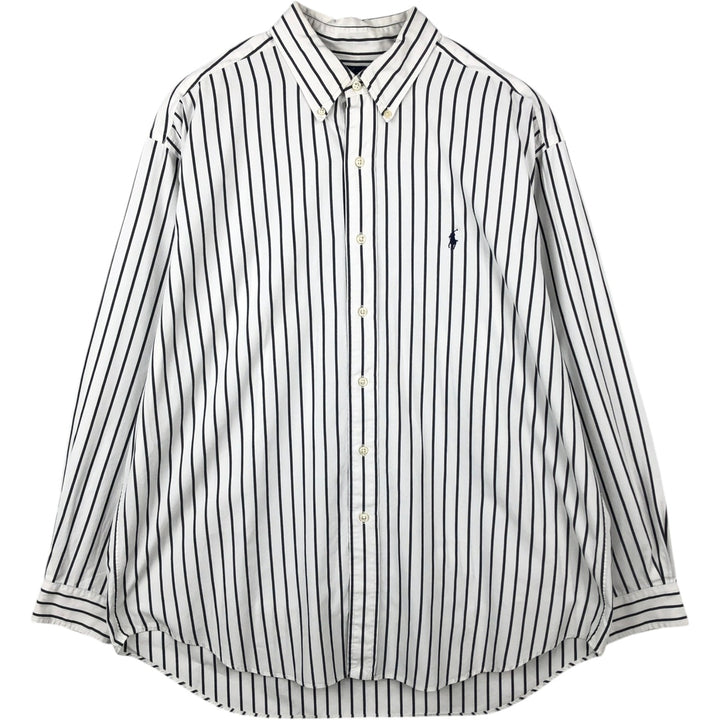 Ralph Lauren BLAKE long sleeve button-down striped shirt, men's size XL cotton white type Vintage Second Hand