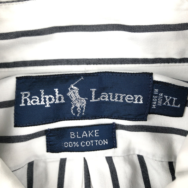 Ralph Lauren BLAKE long sleeve button-down striped shirt, men's size XL cotton white type Vintage Second Hand