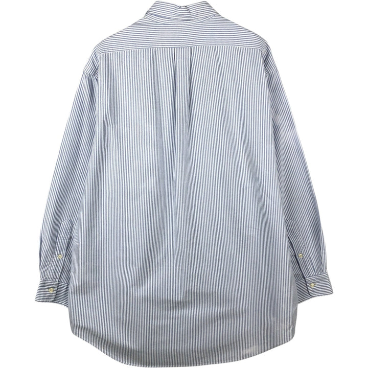 Ralph Lauren YARMOUTH Long Sleeve Button-Down Striped Shirt, Men's Size L cotton blue type Vintage Second Hand