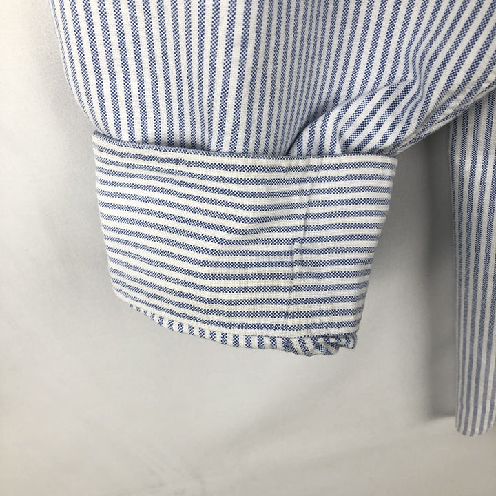 Ralph Lauren YARMOUTH Long Sleeve Button-Down Striped Shirt, Men's Size L cotton blue type Vintage Second Hand