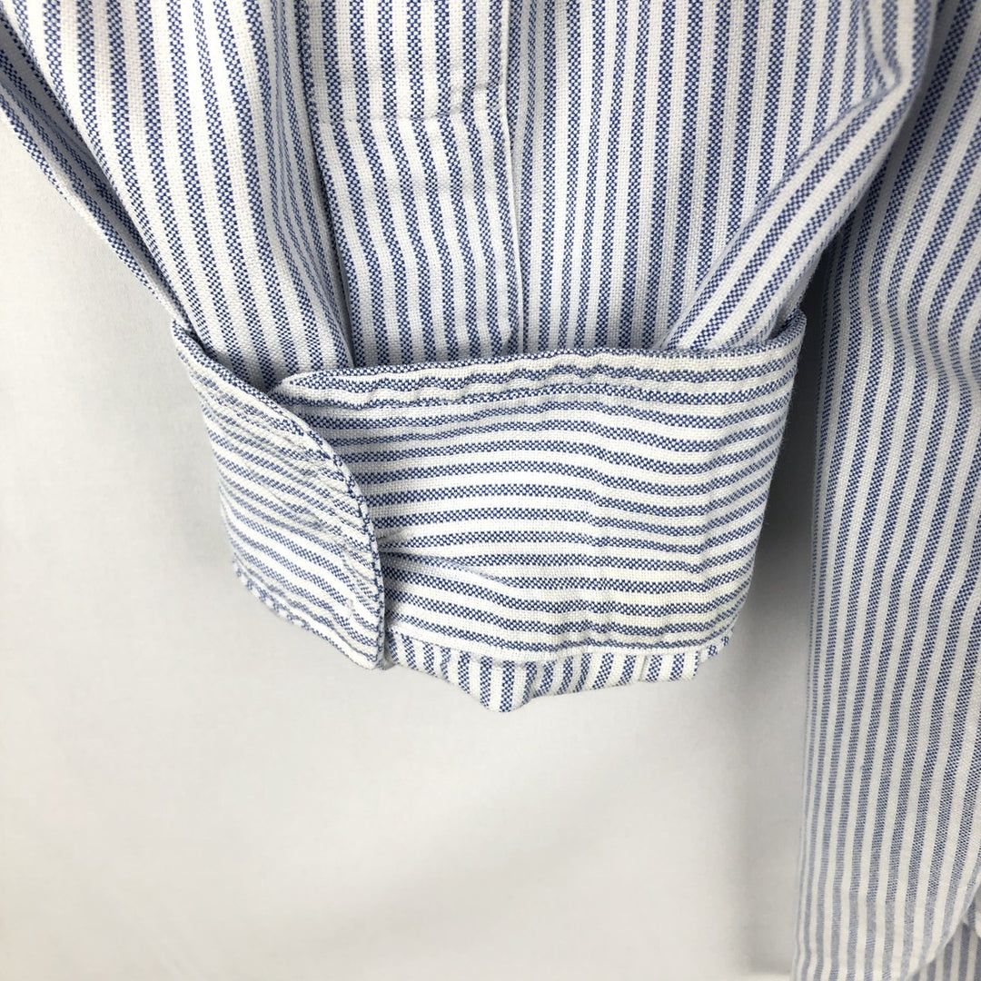 Ralph Lauren YARMOUTH Long Sleeve Button-Down Striped Shirt, Men's Size L cotton blue type Vintage Second Hand
