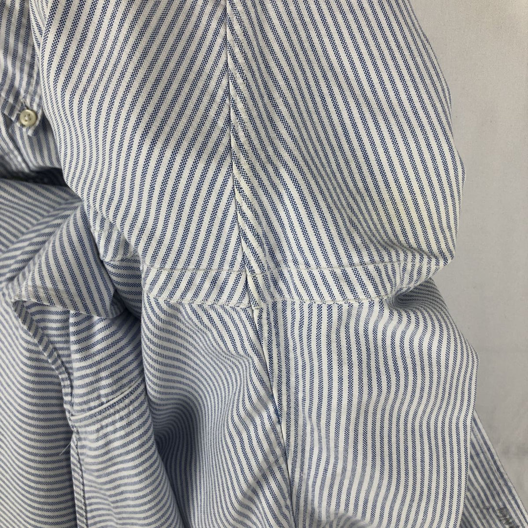 Ralph Lauren YARMOUTH Long Sleeve Button-Down Striped Shirt, Men's Size L cotton blue type Vintage Second Hand