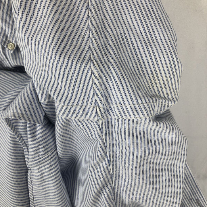 Ralph Lauren YARMOUTH Long Sleeve Button-Down Striped Shirt, Men's Size L cotton blue type Vintage Second Hand