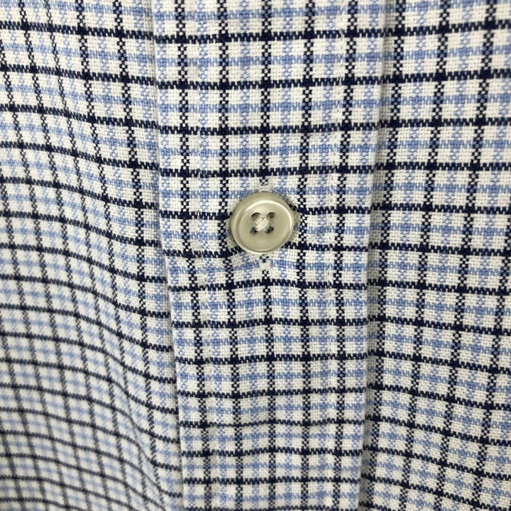 Ralph Lauren CUSTOM FIT long sleeve button down check shirt men's XL size cotton Blue type light blue Vintage Second Hand