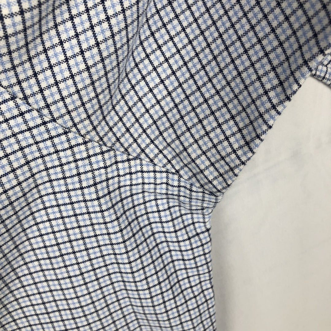 Ralph Lauren CUSTOM FIT long sleeve button down check shirt men's XL size cotton Blue type light blue Vintage Second Hand
