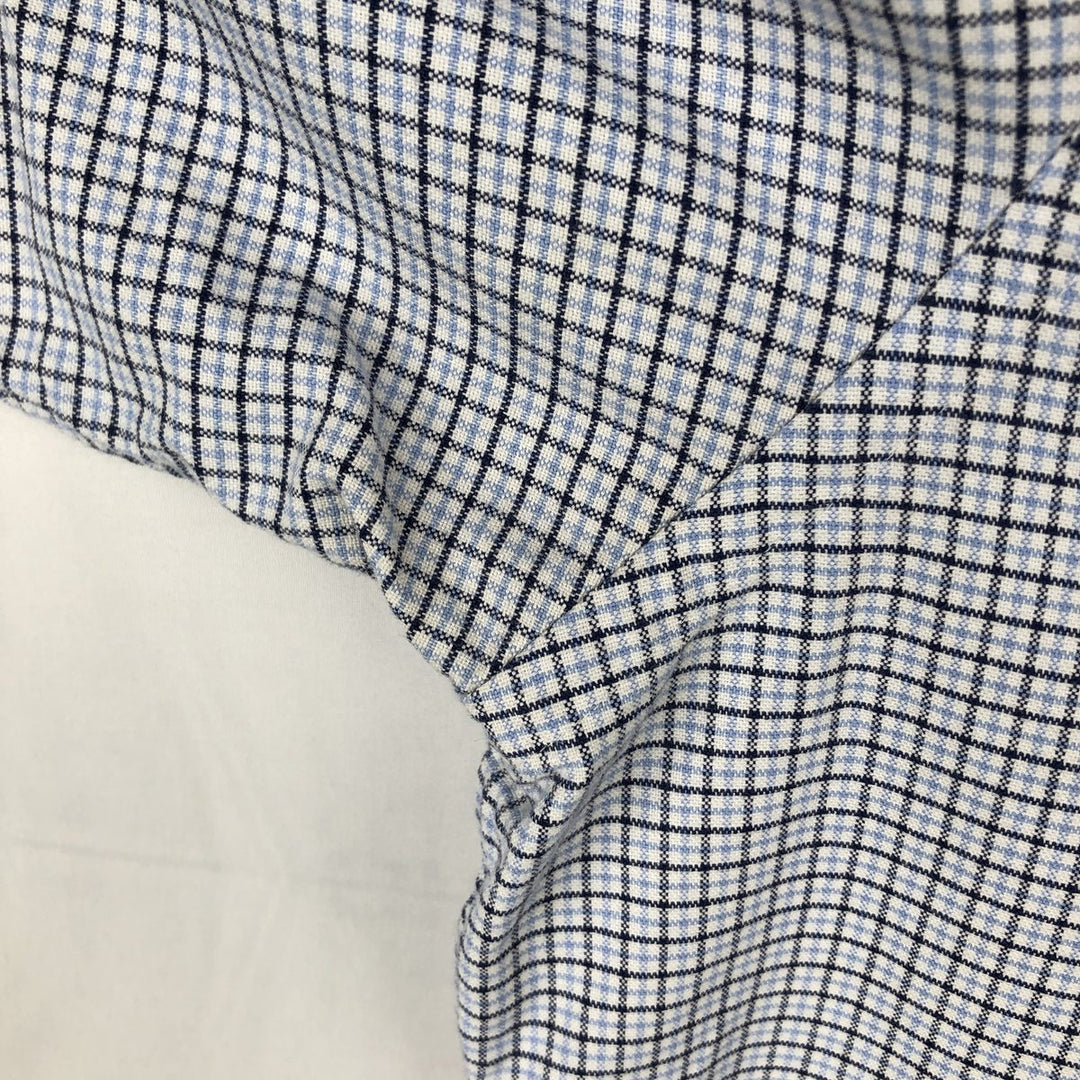 Ralph Lauren CUSTOM FIT long sleeve button down check shirt men's XL size cotton Blue type light blue Vintage Second Hand