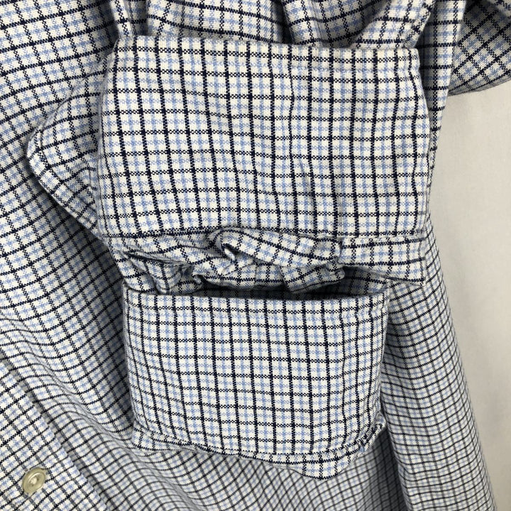 Ralph Lauren CUSTOM FIT long sleeve button down check shirt men's XL size cotton Blue type light blue Vintage Second Hand
