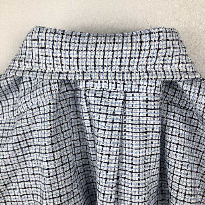Ralph Lauren CUSTOM FIT long sleeve button down check shirt men's XL size cotton Blue type light blue Vintage Second Hand