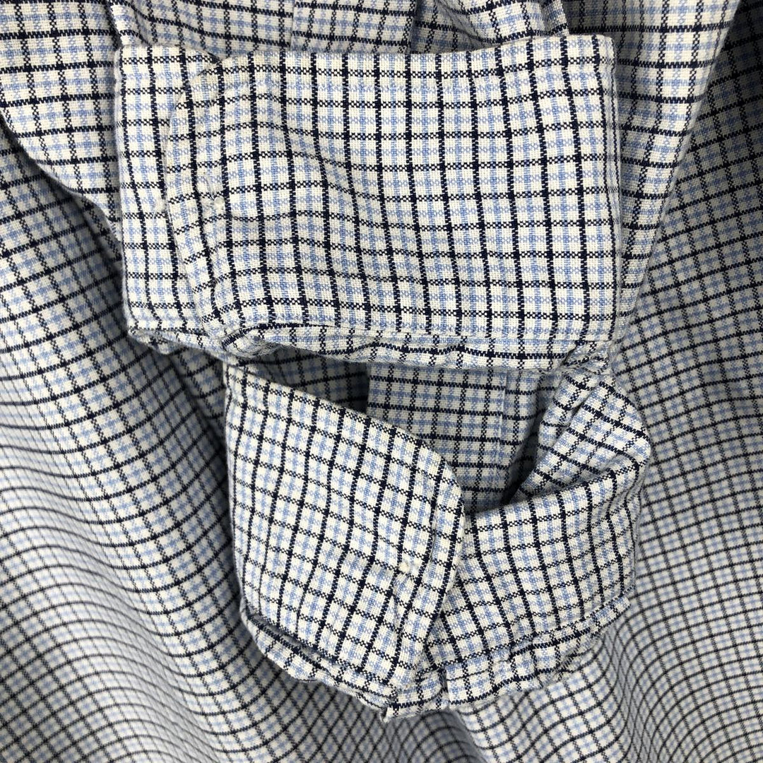 Ralph Lauren CUSTOM FIT long sleeve button down check shirt men's XL size cotton Blue type light blue Vintage Second Hand