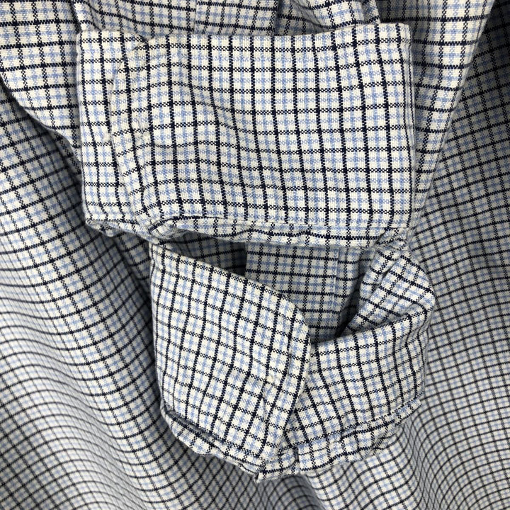 Ralph Lauren CUSTOM FIT long sleeve button down check shirt men's XL size cotton Blue type light blue Vintage Second Hand