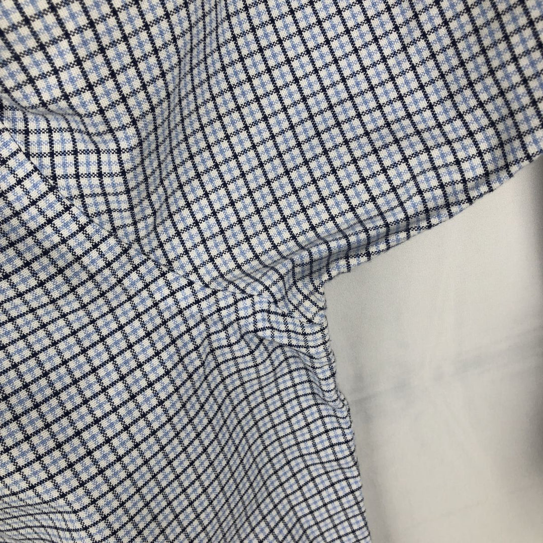 Ralph Lauren CUSTOM FIT long sleeve button down check shirt men's XL size cotton Blue type light blue Vintage Second Hand