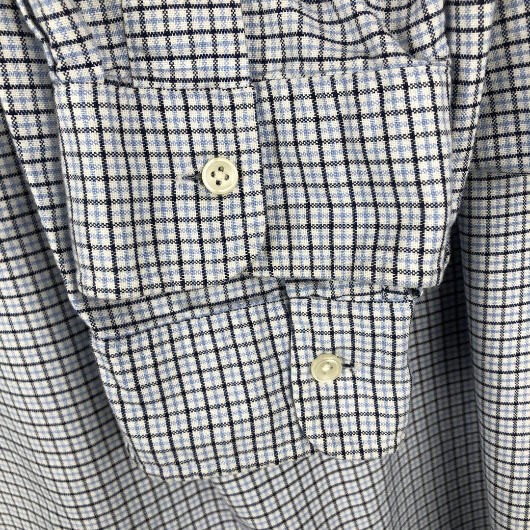 Ralph Lauren CUSTOM FIT long sleeve button down check shirt men's XL size cotton Blue type light blue Vintage Second Hand