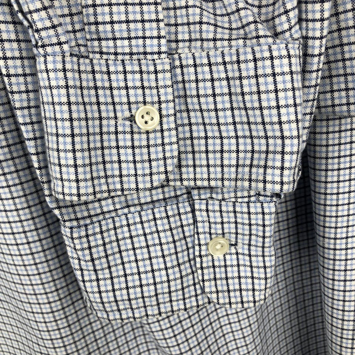Ralph Lauren CUSTOM FIT long sleeve button down check shirt men's XL size cotton Blue type light blue Vintage Second Hand