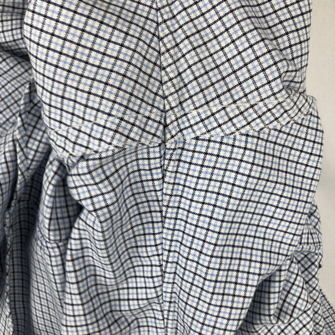 Ralph Lauren CUSTOM FIT long sleeve button down check shirt men's XL size cotton Blue type light blue Vintage Second Hand