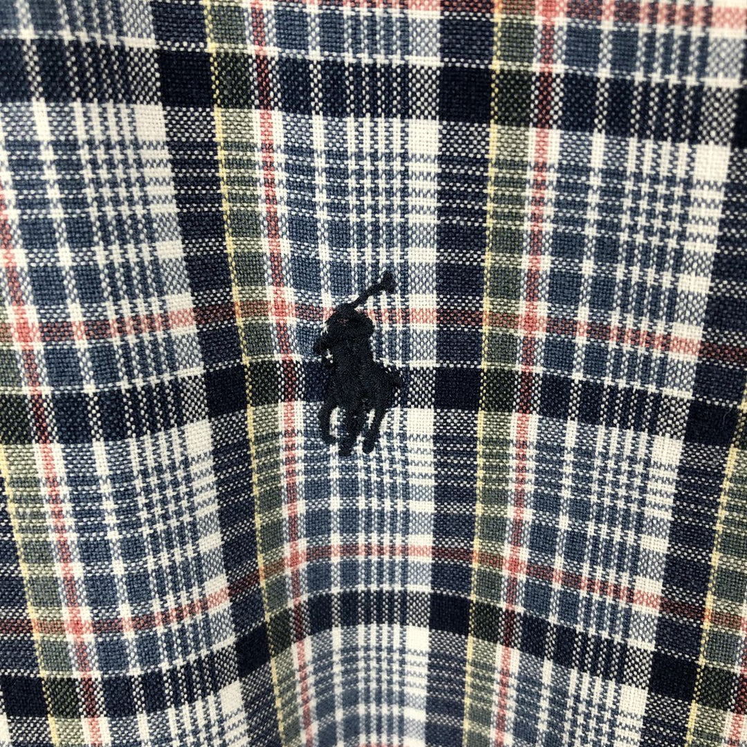 Ralph Lauren BLAKE long sleeve button down check shirt, men's size L cotton blue type Vintage Second Hand