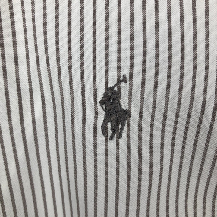 Ralph Lauren Classic Fit Long Sleeve Button Down Striped Shirt Men's Size L cotton white type Vintage Second Hand
