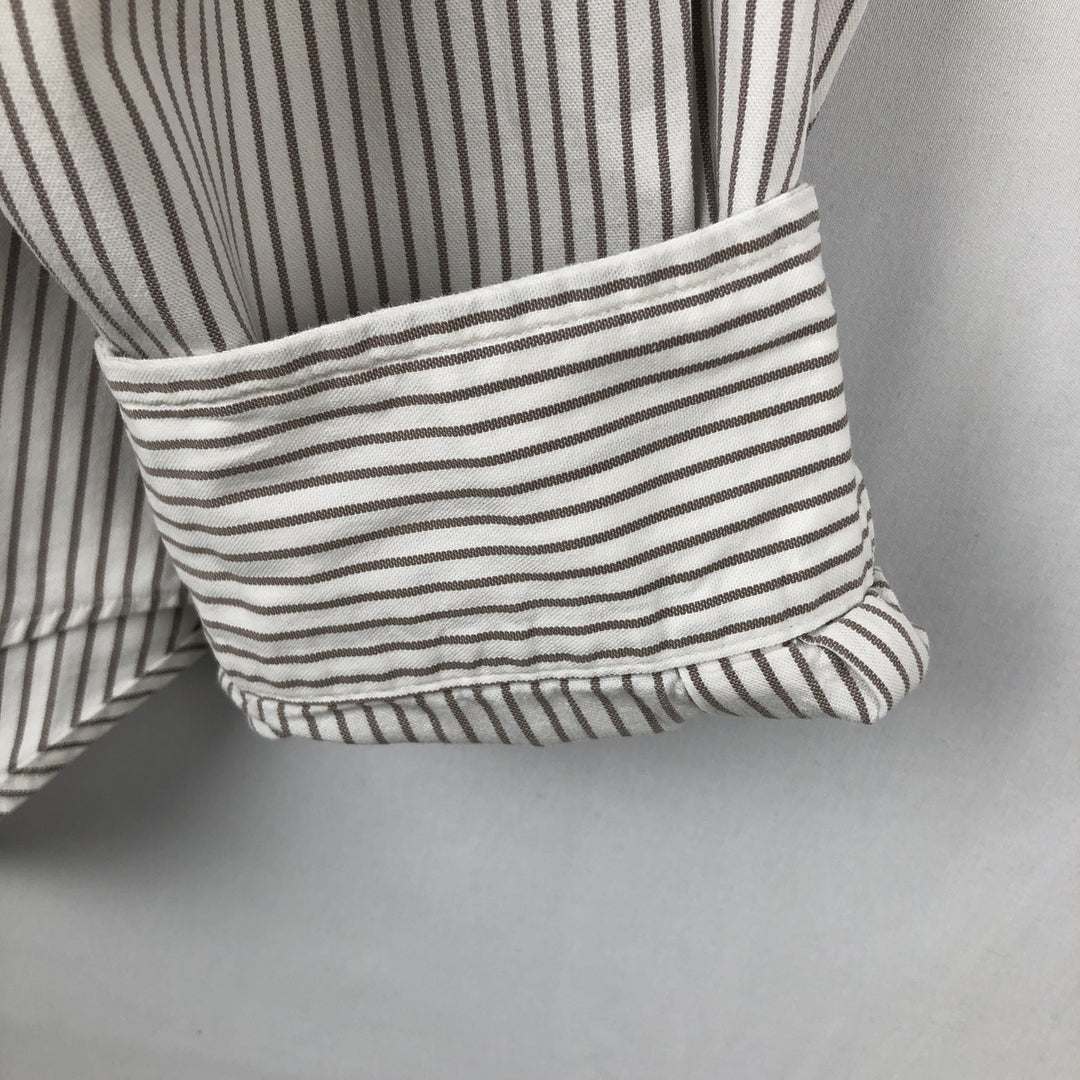 Ralph Lauren Classic Fit Long Sleeve Button Down Striped Shirt Men's Size L cotton white type Vintage Second Hand