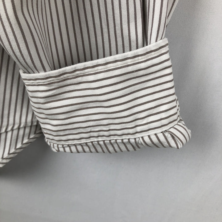 Ralph Lauren Classic Fit Long Sleeve Button Down Striped Shirt Men's Size L cotton white type Vintage Second Hand