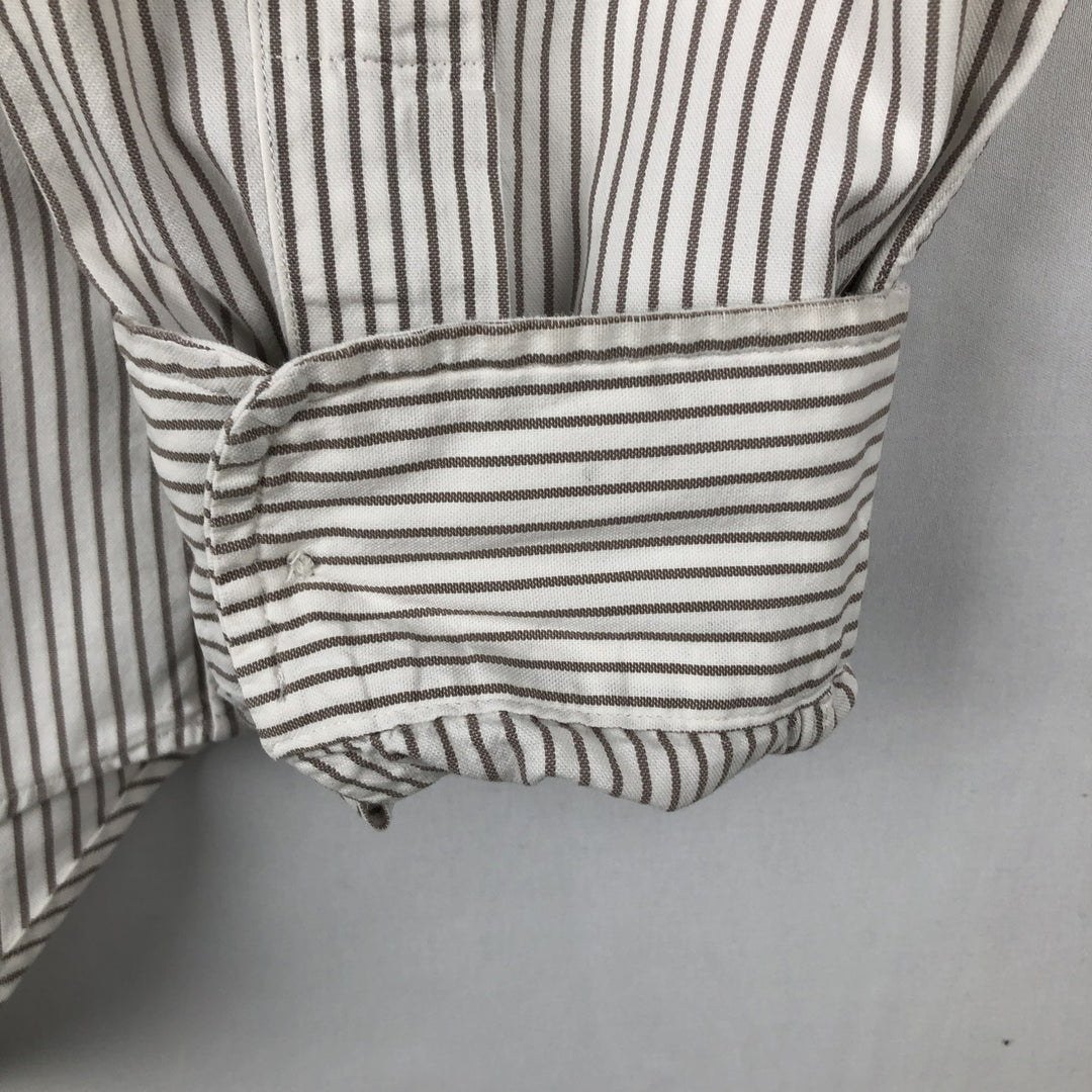 Ralph Lauren Classic Fit Long Sleeve Button Down Striped Shirt Men's Size L cotton white type Vintage Second Hand