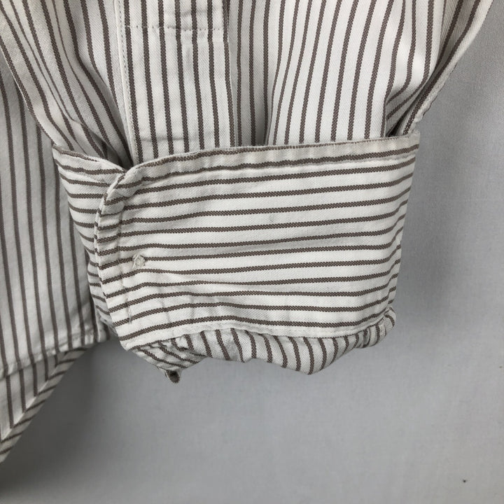 Ralph Lauren Classic Fit Long Sleeve Button Down Striped Shirt Men's Size L cotton white type Vintage Second Hand