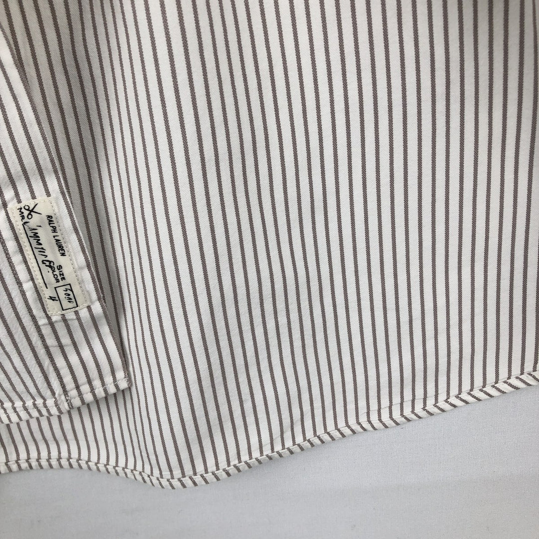 Ralph Lauren Classic Fit Long Sleeve Button Down Striped Shirt Men's Size L cotton white type Vintage Second Hand