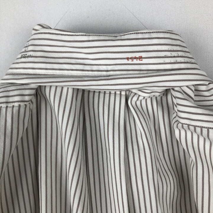 Ralph Lauren Classic Fit Long Sleeve Button Down Striped Shirt Men's Size L cotton white type Vintage Second Hand