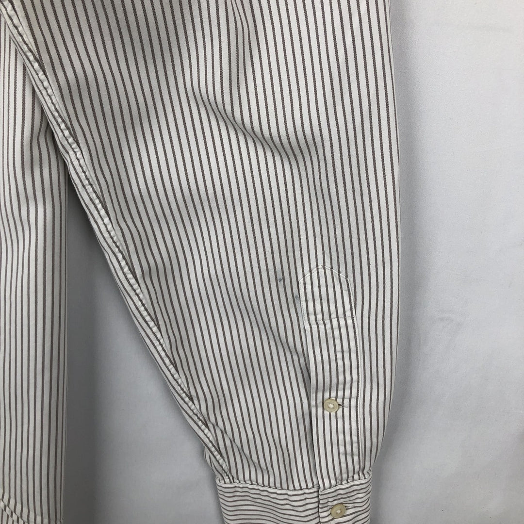 Ralph Lauren Classic Fit Long Sleeve Button Down Striped Shirt Men's Size L cotton white type Vintage Second Hand