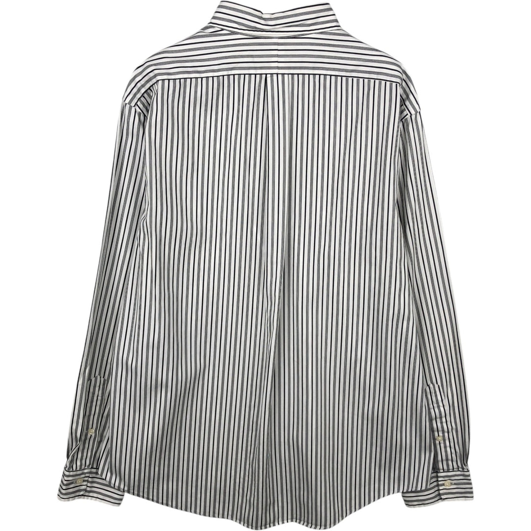 Ralph Lauren CUSTOM FIT long sleeve button down striped shirt men's XL size cotton white type Vintage Second Hand