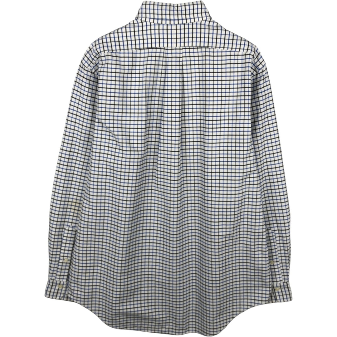 Ralph Lauren long sleeve button down check shirt, men's size L cotton white type Vintage Second Hand