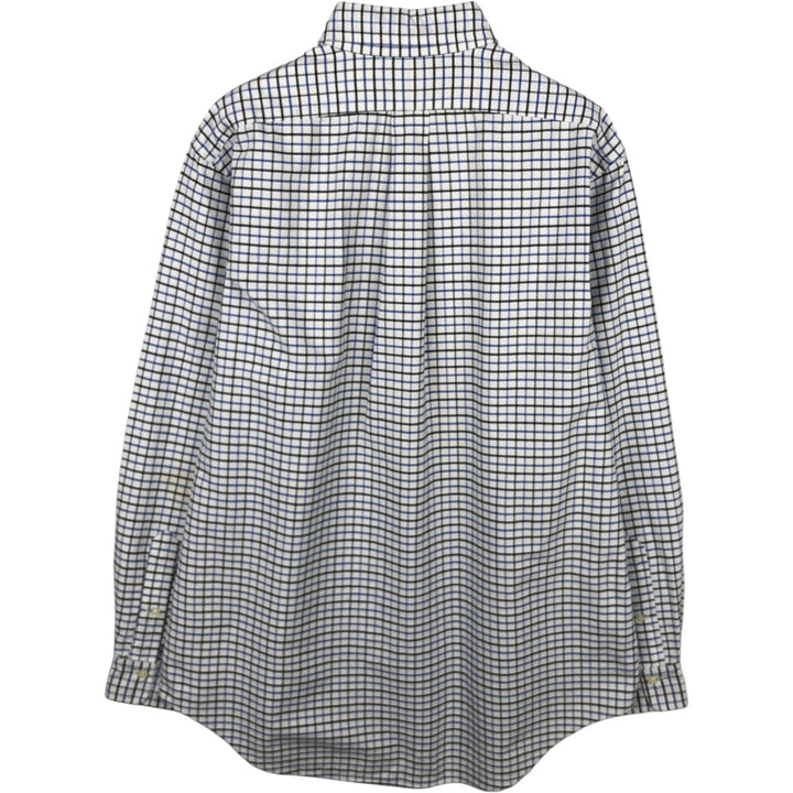 Ralph Lauren long sleeve button down check shirt, men's size L cotton white type Vintage Second Hand
