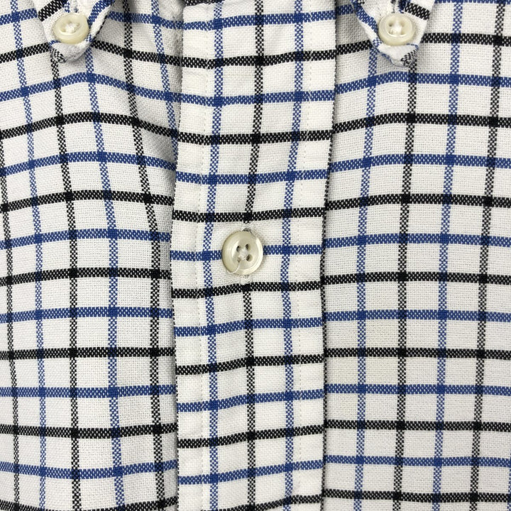 Ralph Lauren long sleeve button down check shirt, men's size L cotton white type Vintage Second Hand