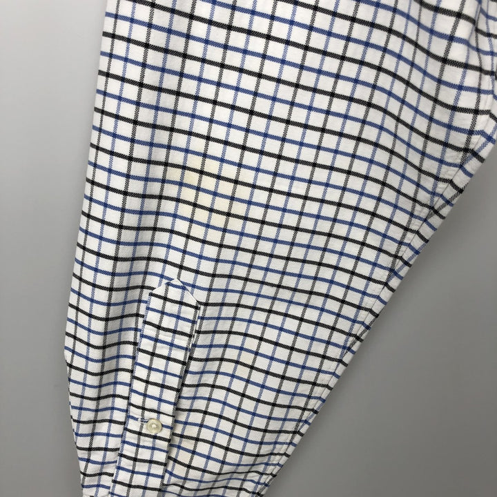 Ralph Lauren long sleeve button down check shirt, men's size L cotton white type Vintage Second Hand