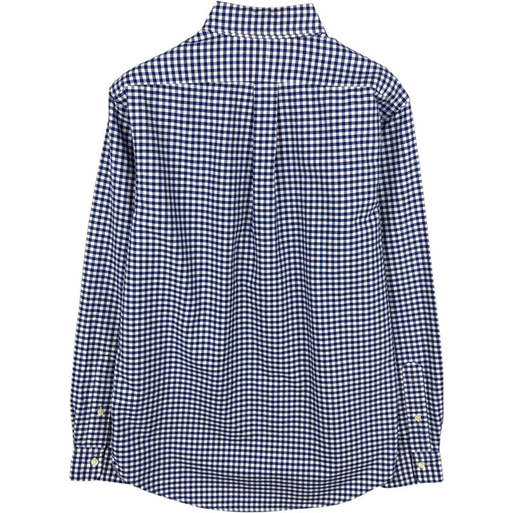 Ralph Lauren CLASSIC FIT Gingham Check Long Sleeve Button-Down Check Shirt (Men's Size S) cotton blue type Vintage Second Hand