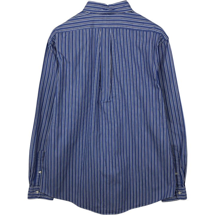 Ralph Lauren Custom Fit Multi-Stripe Long Sleeve Button-Down Striped Shirt, Men's XL cotton blue type Vintage Second Hand