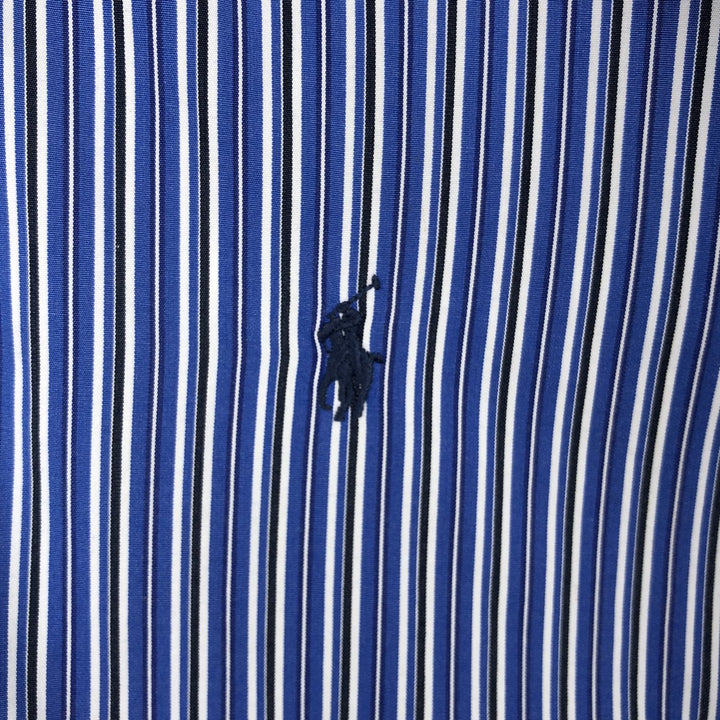 Ralph Lauren Custom Fit Multi-Stripe Long Sleeve Button-Down Striped Shirt, Men's XL cotton blue type Vintage Second Hand