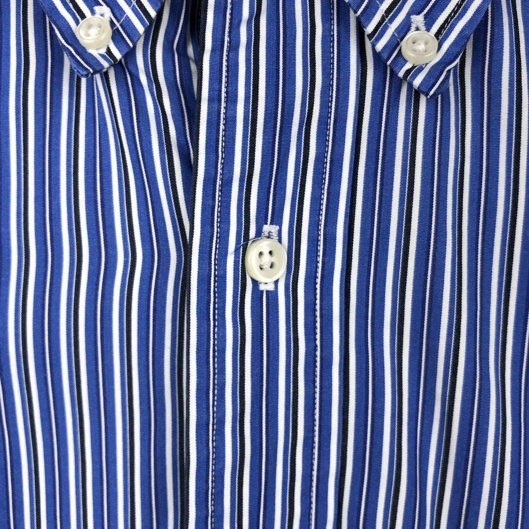 Ralph Lauren Custom Fit Multi-Stripe Long Sleeve Button-Down Striped Shirt, Men's XL cotton blue type Vintage Second Hand