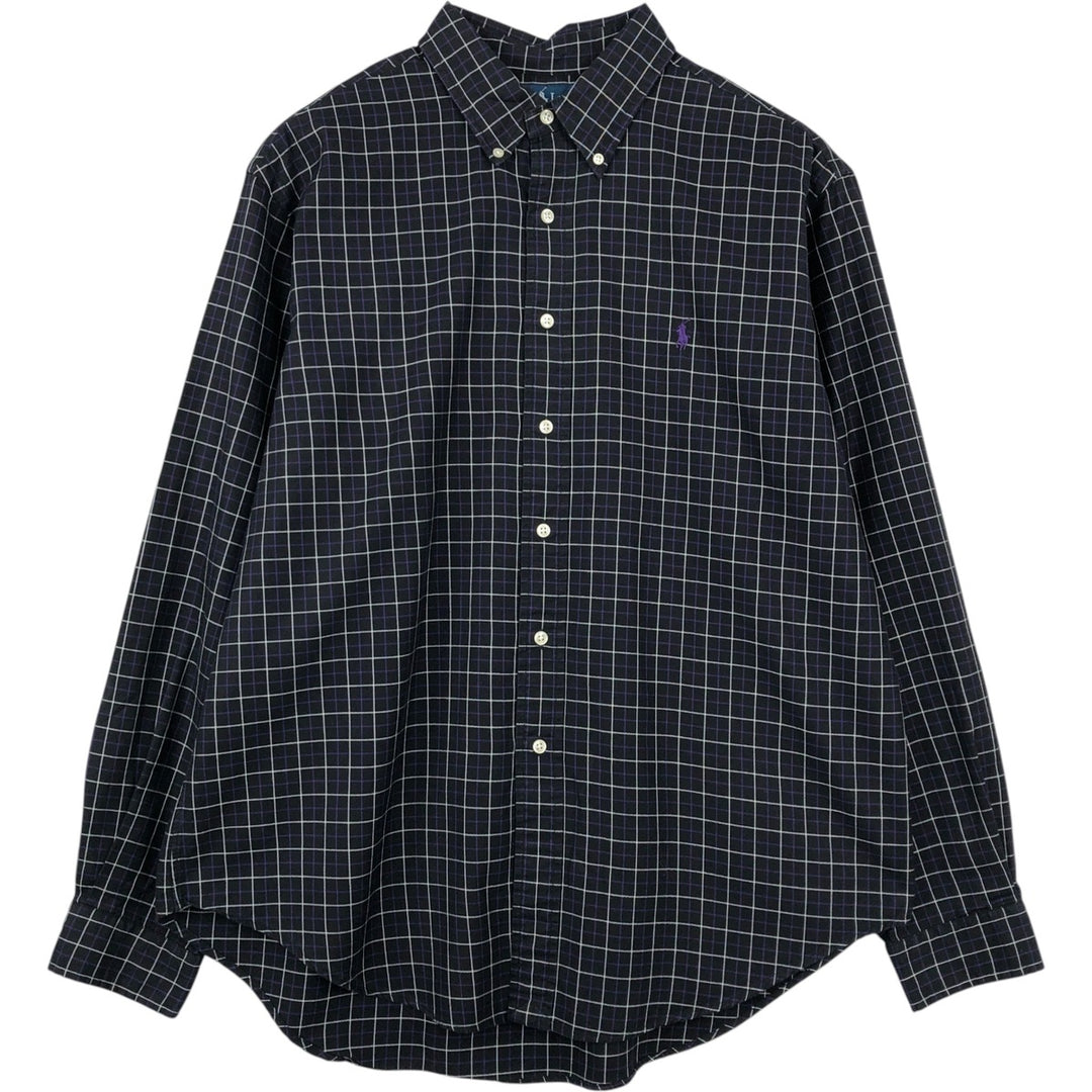 Ralph Lauren Classic Fit Long Sleeve Button Down Check Shirt Men's XL cotton black type Vintage Second Hand