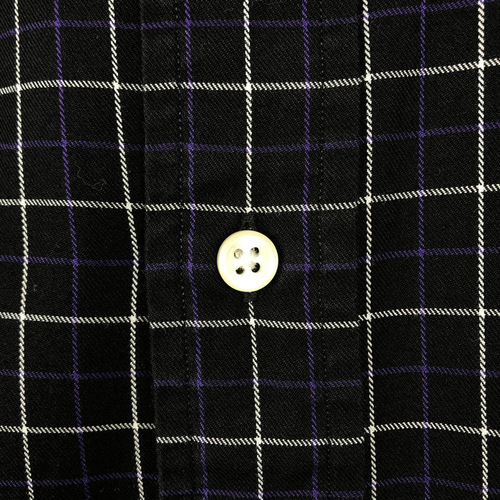 Ralph Lauren Classic Fit Long Sleeve Button Down Check Shirt Men's XL cotton black type Vintage Second Hand
