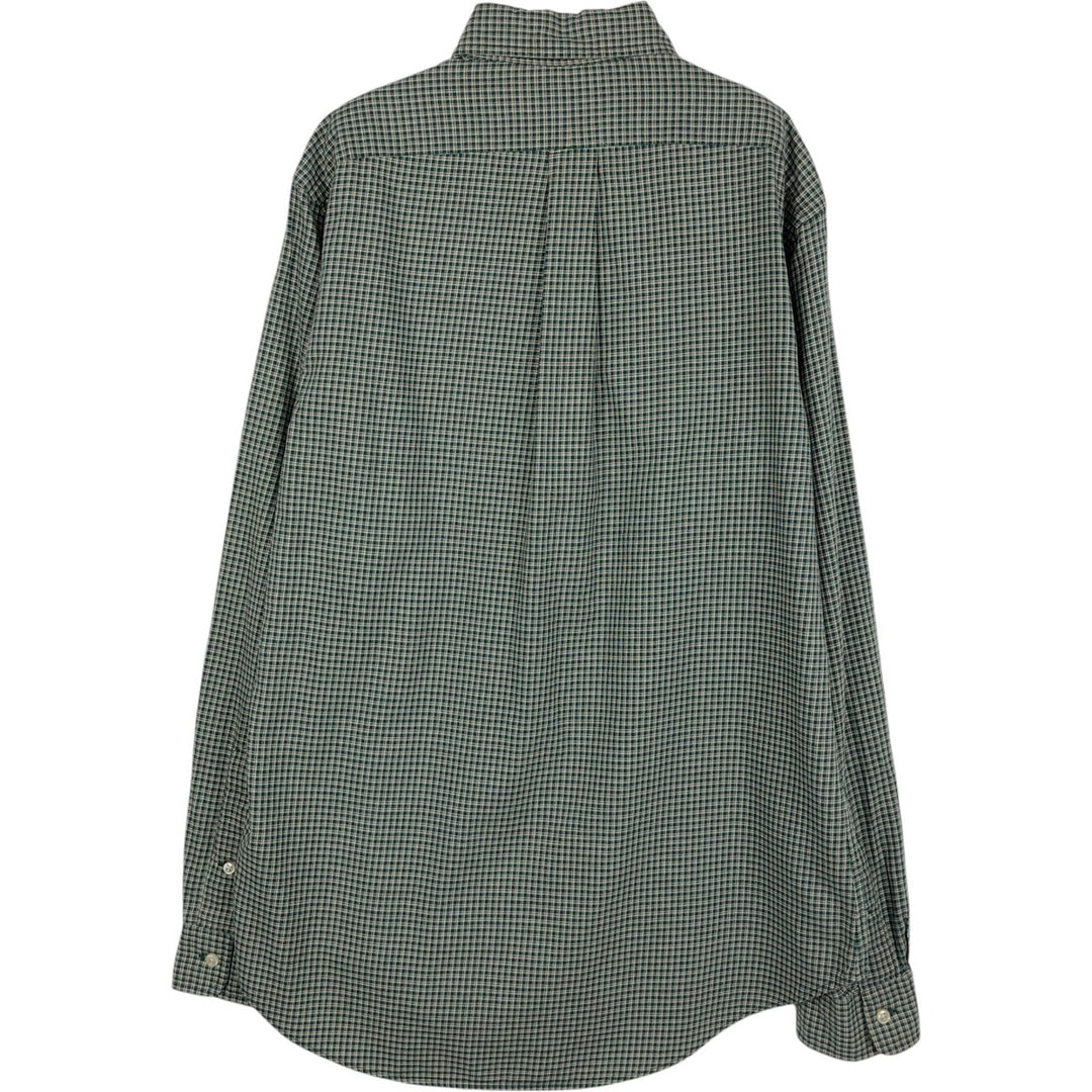 Ralph Lauren Classic Fit Long Sleeve Button Down Check Shirt Men's M unclear Green type dark green Vintage Second Hand