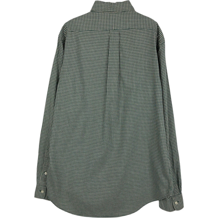 Ralph Lauren Classic Fit Long Sleeve Button Down Check Shirt Men's M unclear Green type dark green Vintage Second Hand