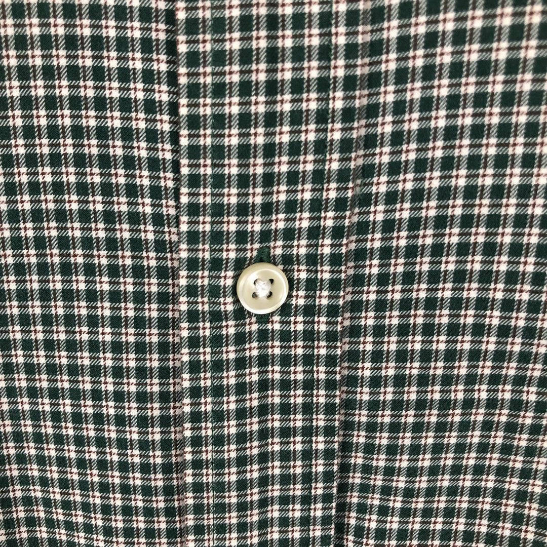 Ralph Lauren Classic Fit Long Sleeve Button Down Check Shirt Men's M unclear Green type dark green Vintage Second Hand